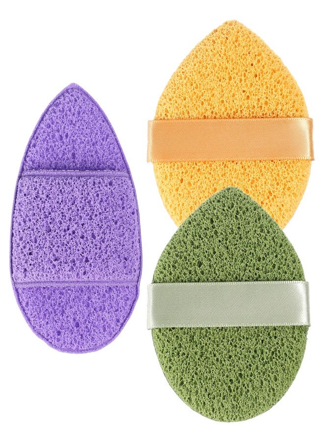 Zelphvt 3 PCS Facial Sponges for Washing Face Reusable Soft Facial Sponges Exfoliating Sponge for Face Spong for Washing Makeup Removal, Travel Friendly Daily Cleansing Faces Scrubber - Image 1